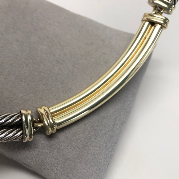 David Yurman Diamond Double Cable Metro Necklace - Picture 9 of 11